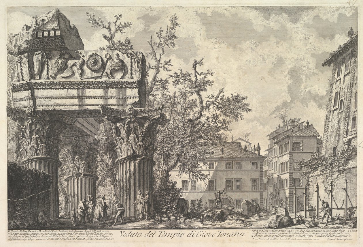 Vespian-templet Udsigt over Jupiter-templet Thundering, ca. 1756. af Giovanni Battista Piranesi