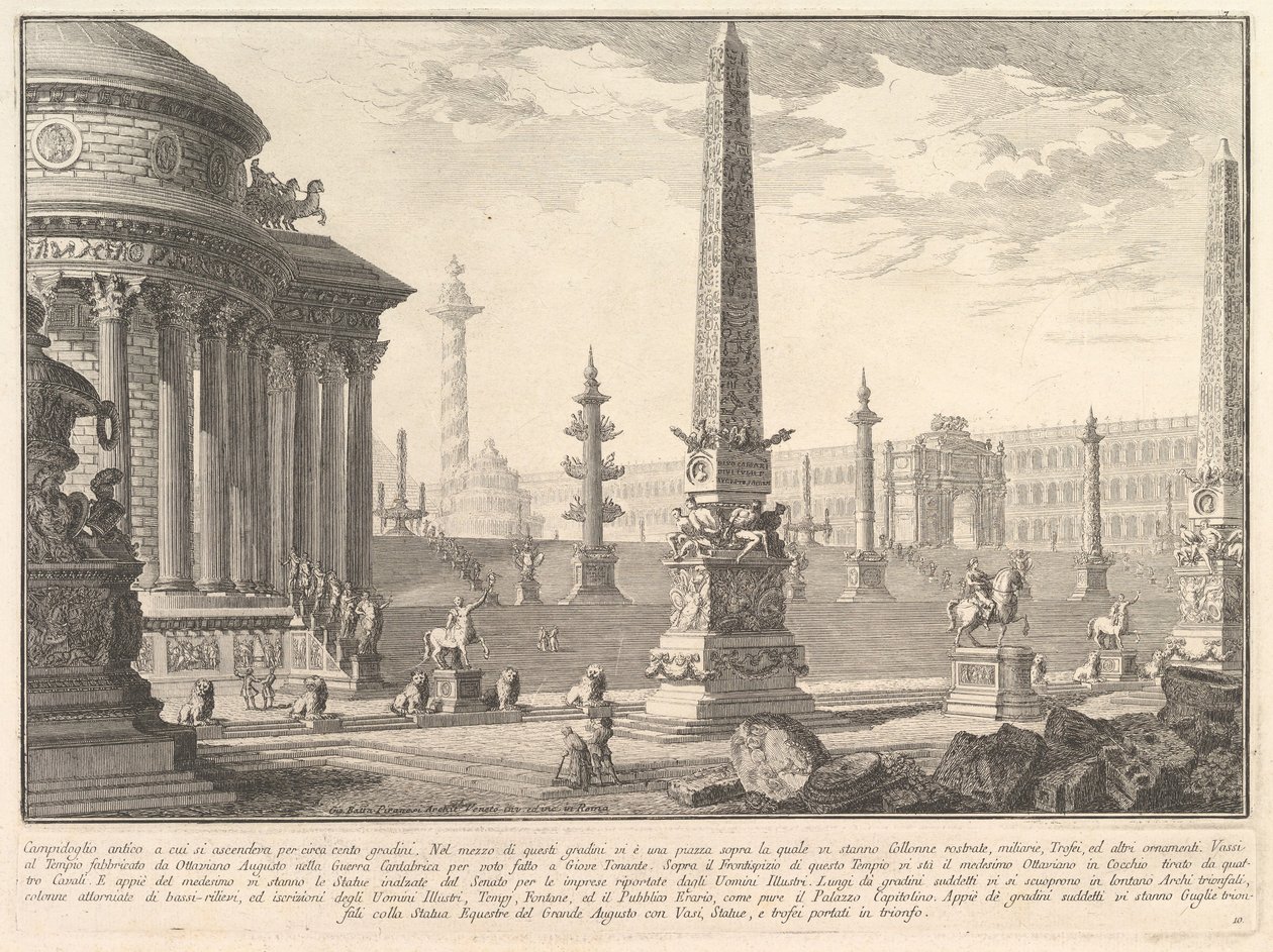 Den gamle Capitol steg op med cirka hundrede trin. . . Campidoglio myre..., ca. 1750. af Giovanni Battista Piranesi