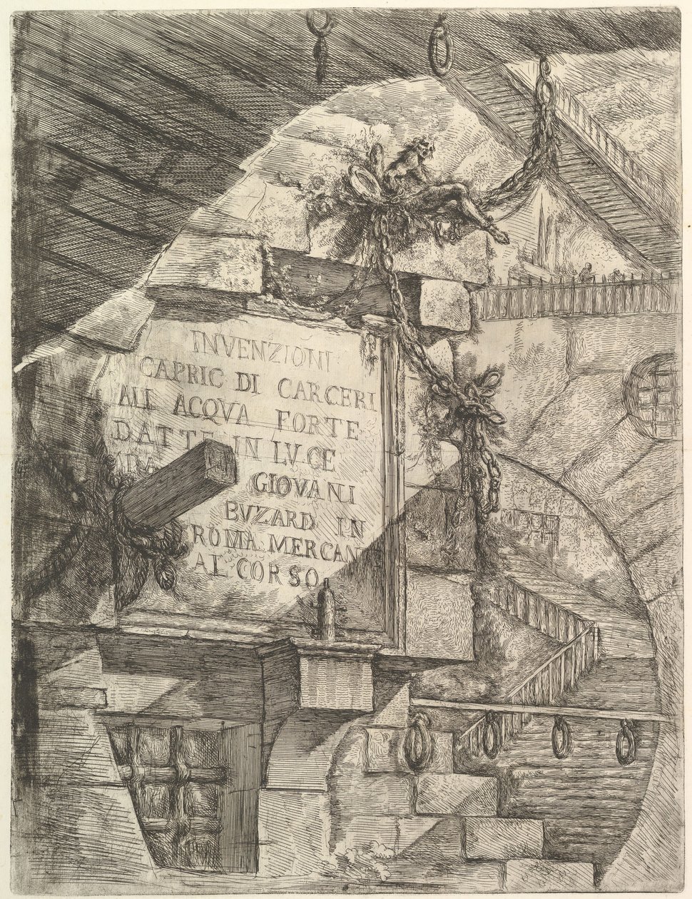Titelside, fra Carceri dinvenzione Imaginary Prisons, ca. 1749-50. af Giovanni Battista Piranesi