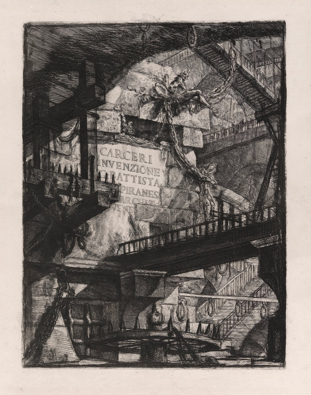 Titelplade, plade 1 fra Carceri d af Giovanni Battista Piranesi