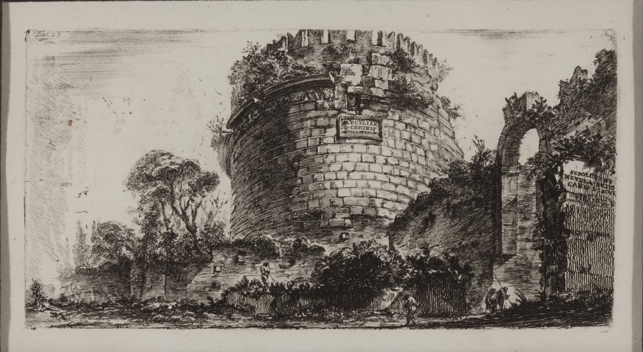 Grav af Caecilia Metella kaldet Capo di Bove, eller oksehoved af Giovanni Battista Piranesi
