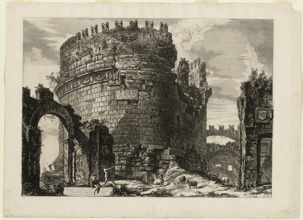 Caecilia Metellas grav, fra Views of Rome af Giovanni Battista Piranesi