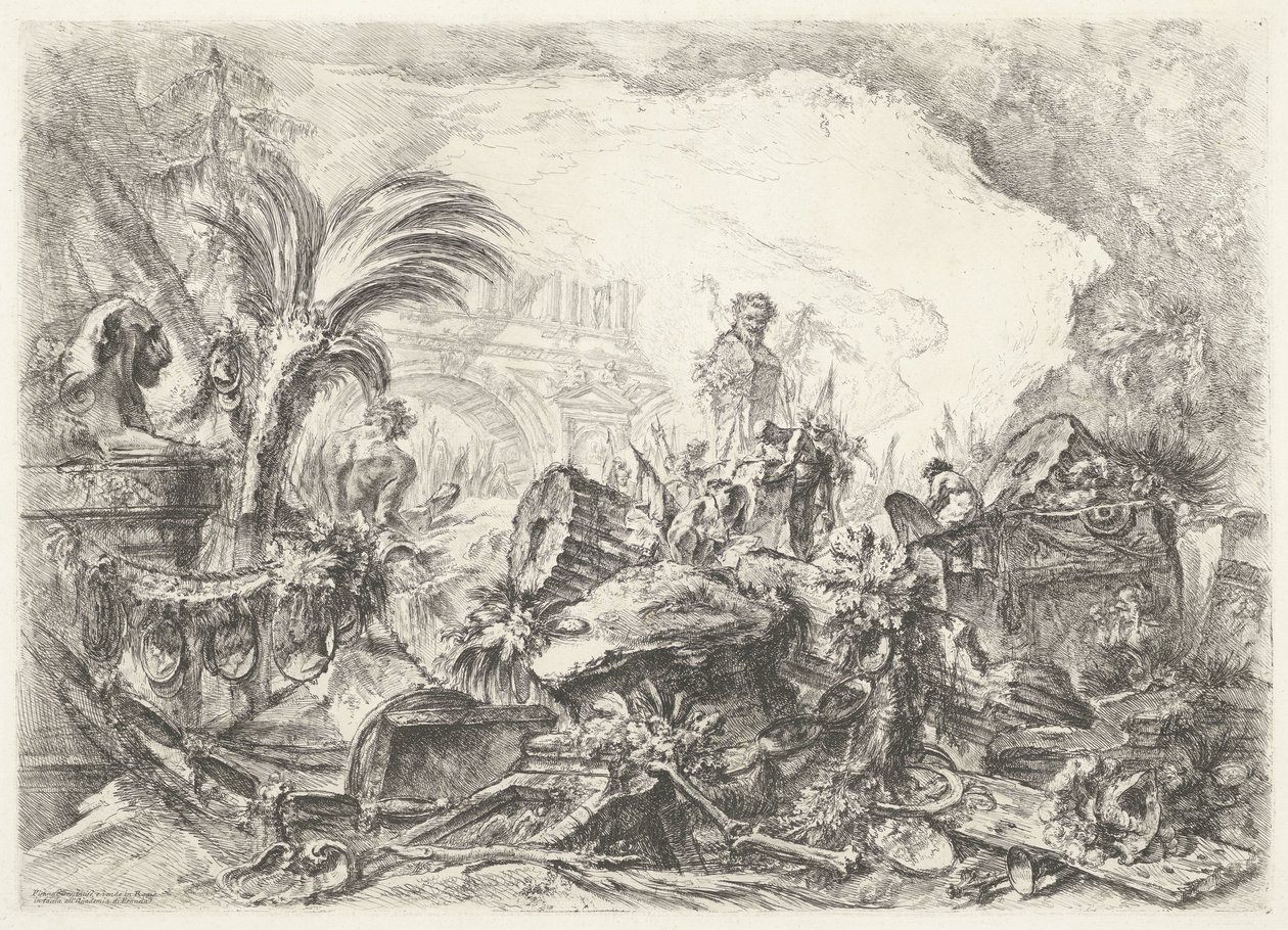 Triomfboog Dekorative luner (tidligere serietitel) Grotesques (serietitel) af Giovanni Battista Piranesi