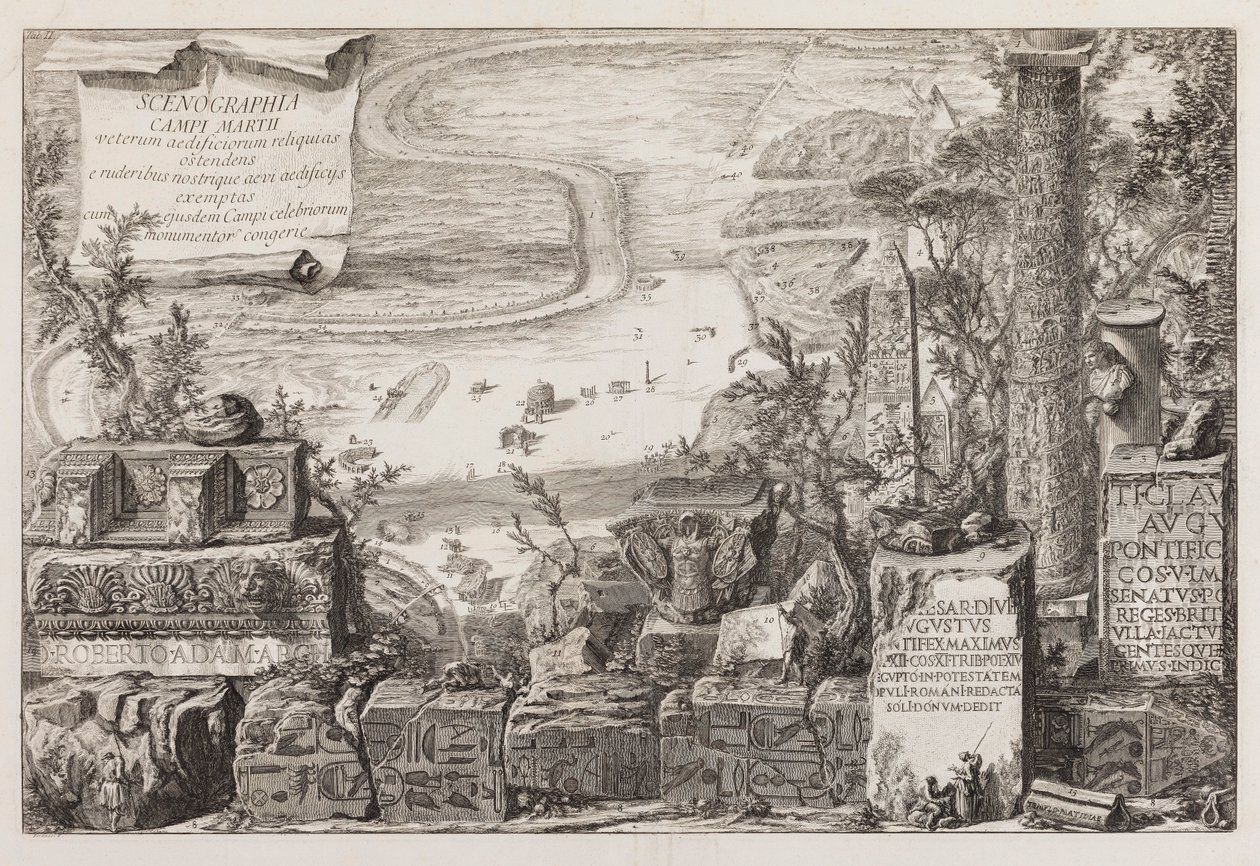 Udsigt over Campus Martius af Giovanni Battista Piranesi