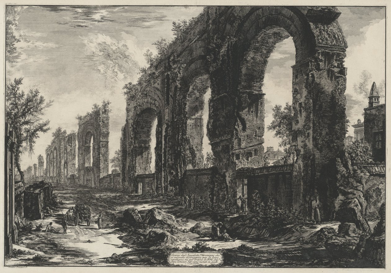 Rester af de neronske akvædukter (fra: Vedute di Roma) af Giovanni Battista Piranesi