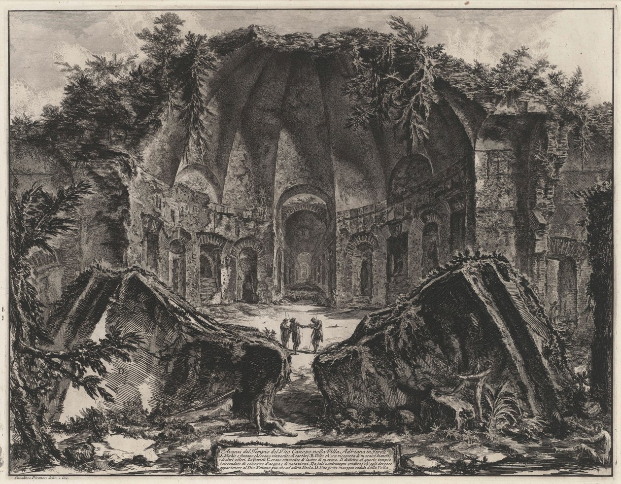 Resterne af Canopus i Hadrians Villa i Tivoli (fra: Vedute di Roma) af Giovanni Battista Piranesi