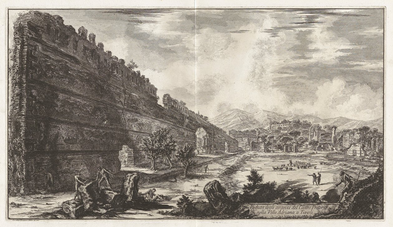Udsigt over resterne af det prætoriske fort [poecilen] i Hadrian af Giovanni Battista Piranesi