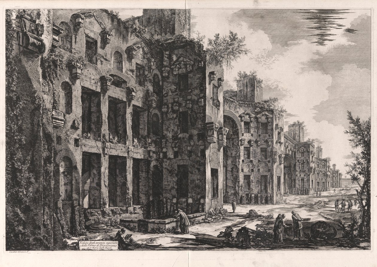 Udsigt over de øvre rester af Diocletians bade ved Santa Maria degli Angeli [det indre af Frigidarium: sydvæggen]), fra Vedute di Roma (Udsigt over Rom) af Giovanni Battista Piranesi