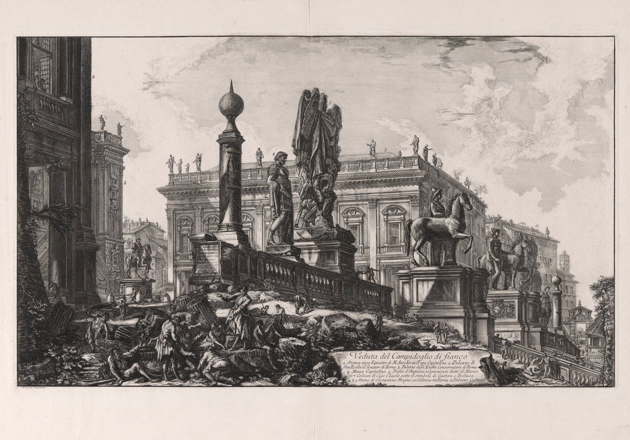 Udsigt over Campidoglio fra siden, fra Vedute di Roma (Udsigt over Rom) af Giovanni Battista Piranesi