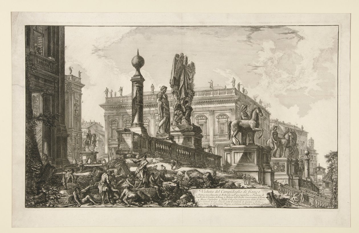 Udsigt over Campidoglio fra siden fra Vedute di Roma af Giovanni Battista Piranesi