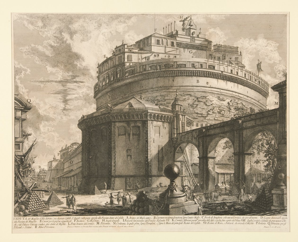 Udsigt over mausoleet d af Giovanni-Battista Piranesi