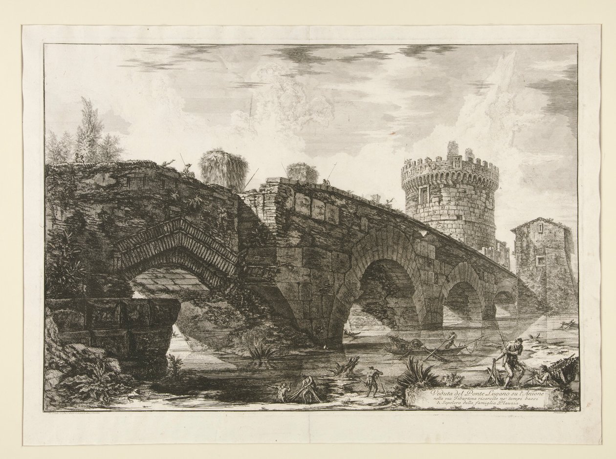 Udsigt over Lugano-broen på l af Giovanni Battista Piranesi