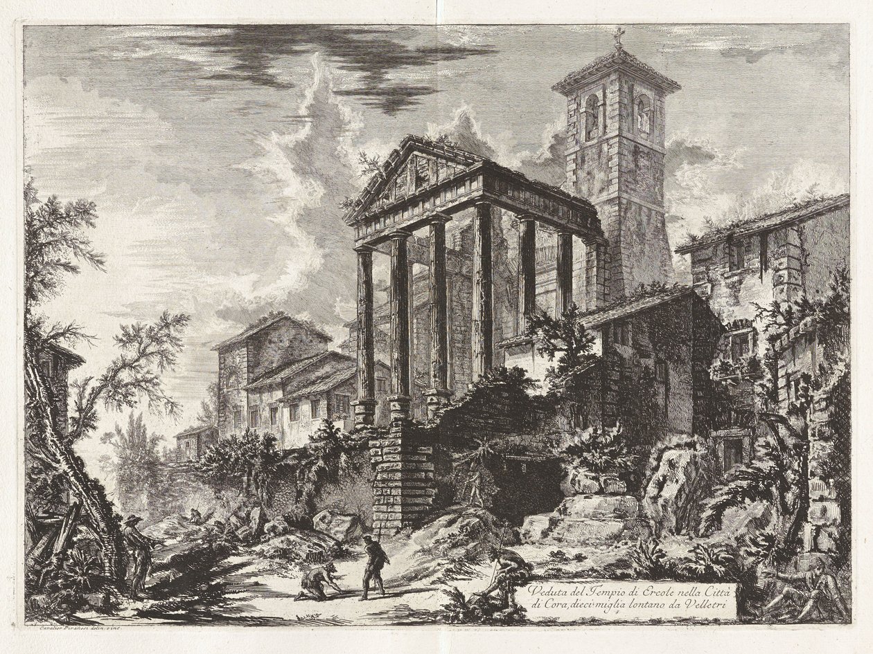 Udsigt over Herkulestemplet i byen Cora, ti mil fra Velletri, fra „Udsigter over Rom“ af Giovanni Battista Piranesi