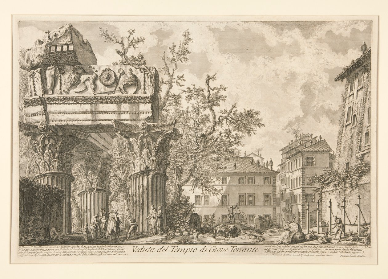 Udsigt over Jupiter Tonans-templet [tordenmanden]), fra Vedute di Roma af Giovanni Battista Piranesi