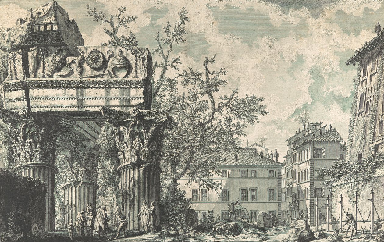 Udsigt over Temple of Thundering Jupiter, 1740