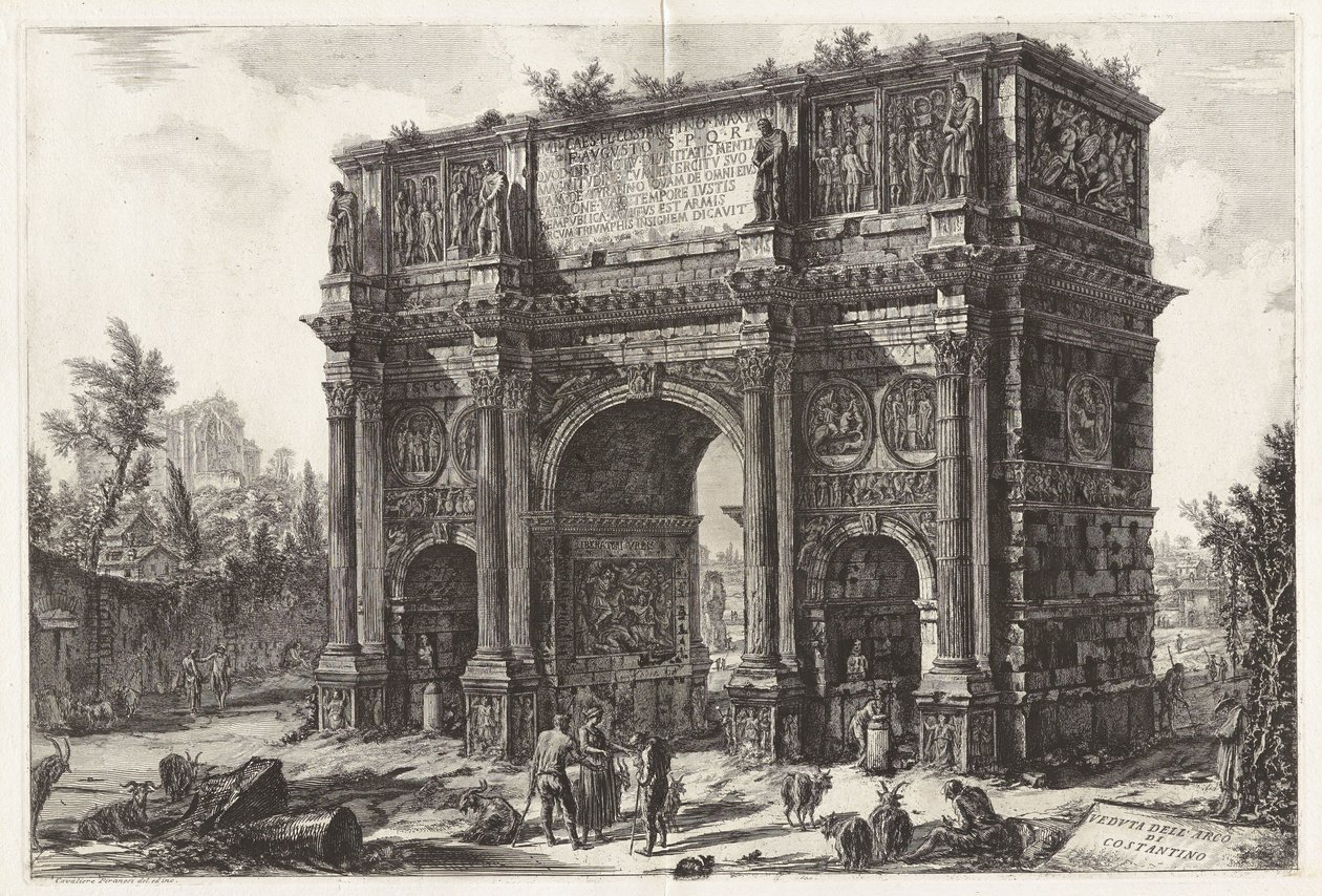Udsigt over Konstantinsbuen, fra Udsigter over Rom af Giovanni Battista Piranesi