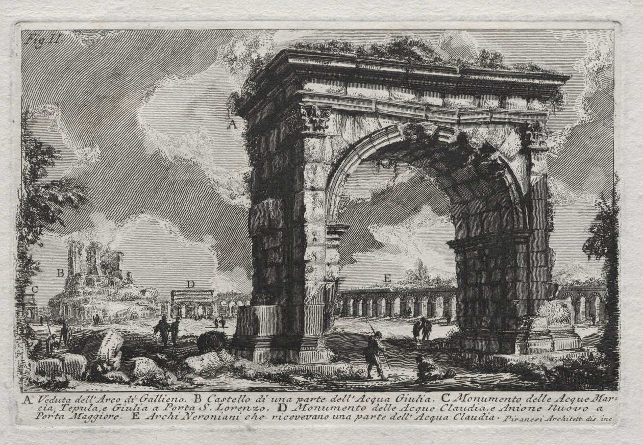 Udsigt over Gallienos bue af Giovanni Battista Piranesi
