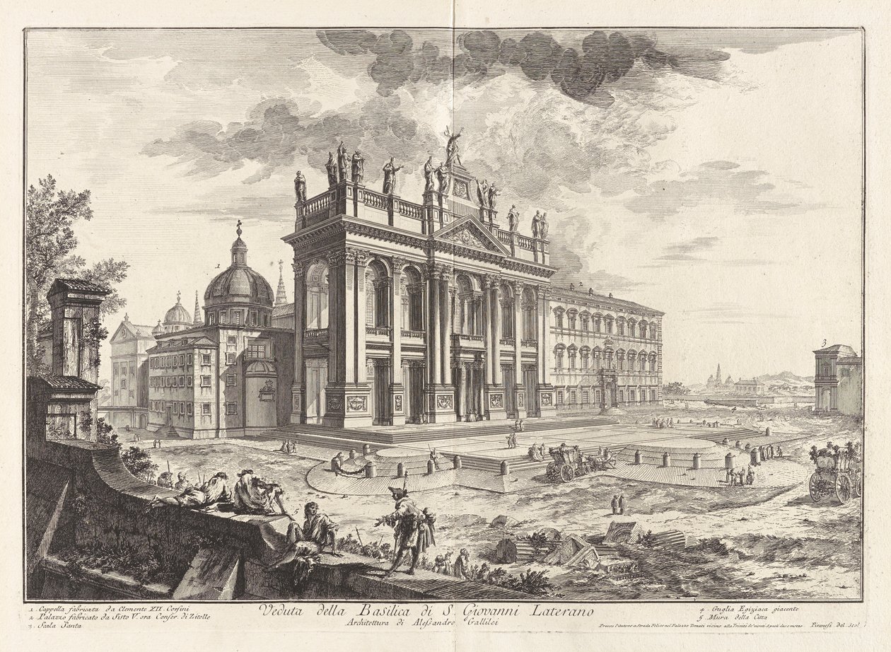 Udsigt over basilikaen San Giovanni Laterano, fra Vedute di Roma (Udsigt over Rom) af Giovanni Battista Piranesi