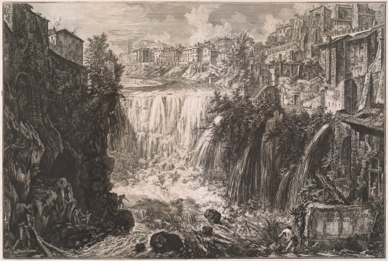 Udsigt over Tivolis vandfald af Giovanni Battista Piranesi