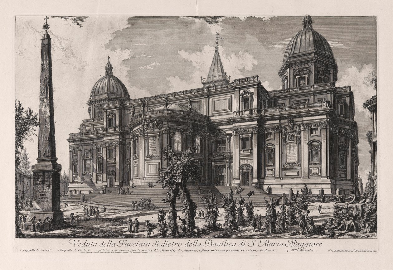 Udsigt over bagsiden af ​​basilikaen Santa Maria Maggiore (Udsigt over Fa? Ade på bagsiden af ​​basilikaen Santa Maria Maggiore), fra Vedute di Roma (Udsigt over Rom) af Giovanni Battista Piranesi