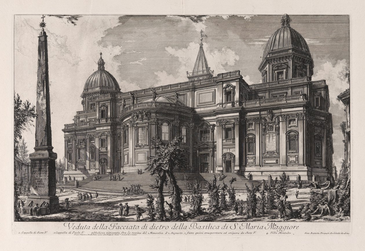 Udsigt over bagsidefacaden på basilikaen Santa Maria Maggiore, fra Vedute di Roma (Udsigter over Rom) af Giovanni Battista Piranesi