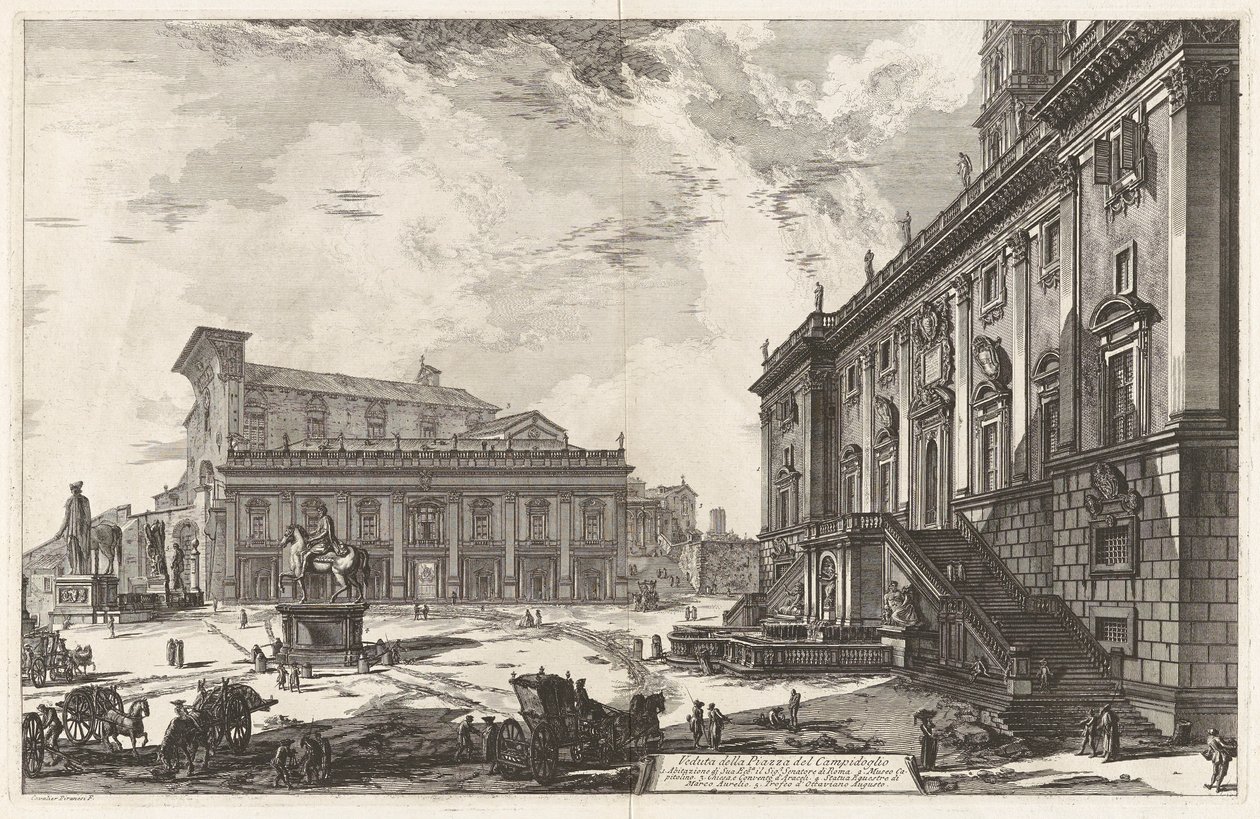 Udsigt over Piazza del Campidoglio, fra Vedute di Roma (Udsigt over Rom) af Giovanni Battista Piranesi