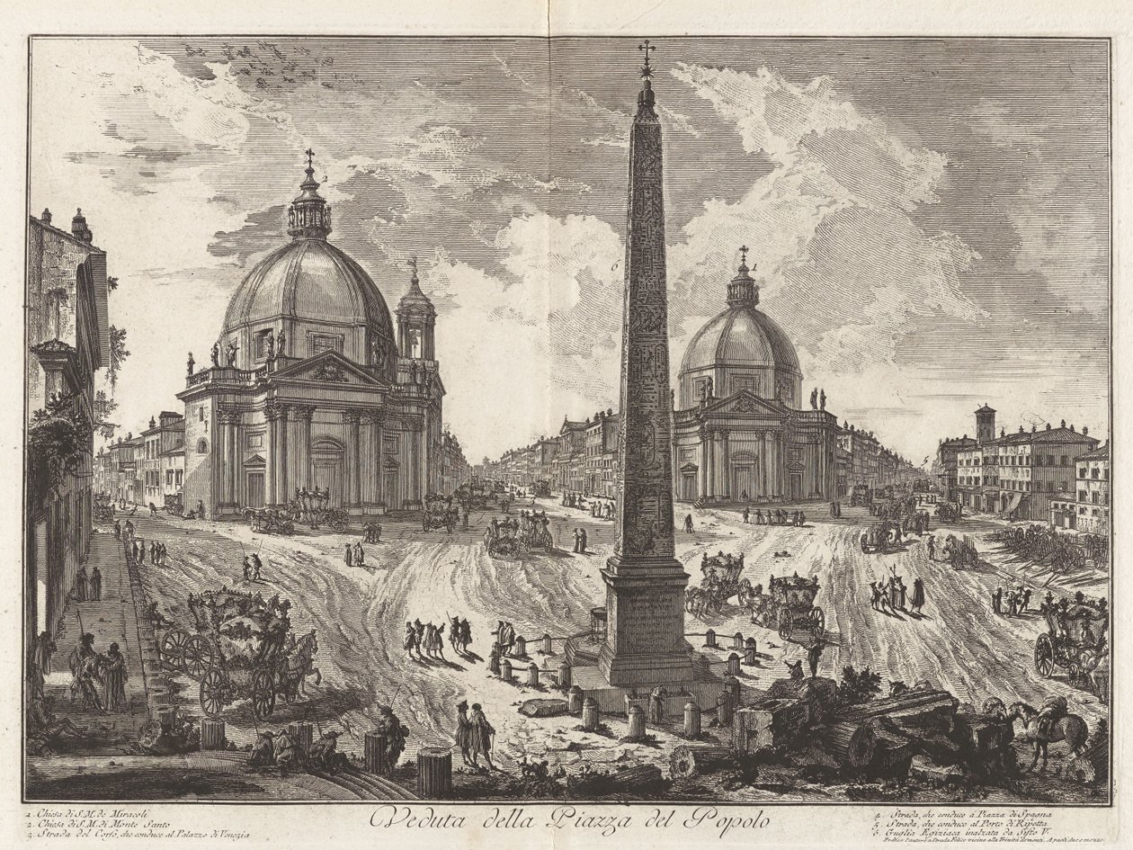 Udsigt over Piazza del Popolo, fra Vedute di Roma (Udsigter over Rom) af Giovanni Battista Piranesi