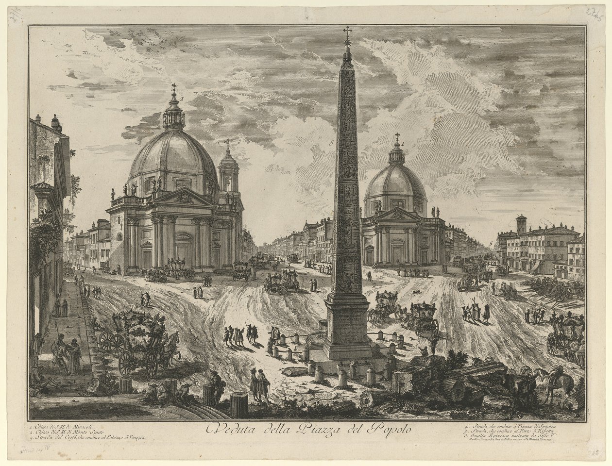 Udsigt over Piazza del Popolo af Giovanni Battista Piranesi