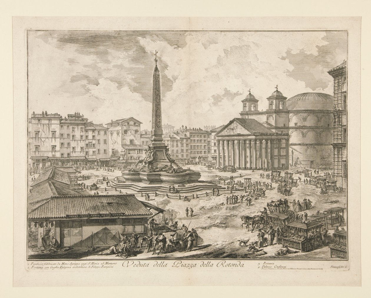 Udsigt over Piazza della Rotonda, fra Vedute di Roma af Giovanni Battista Piranesi
