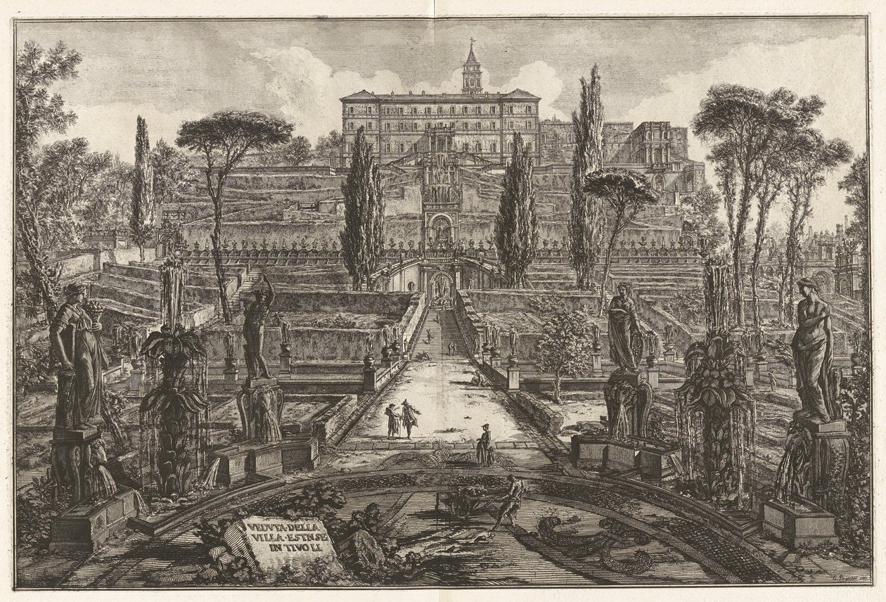 Udsigt over villaen d af Giovanni Battista Piranesi