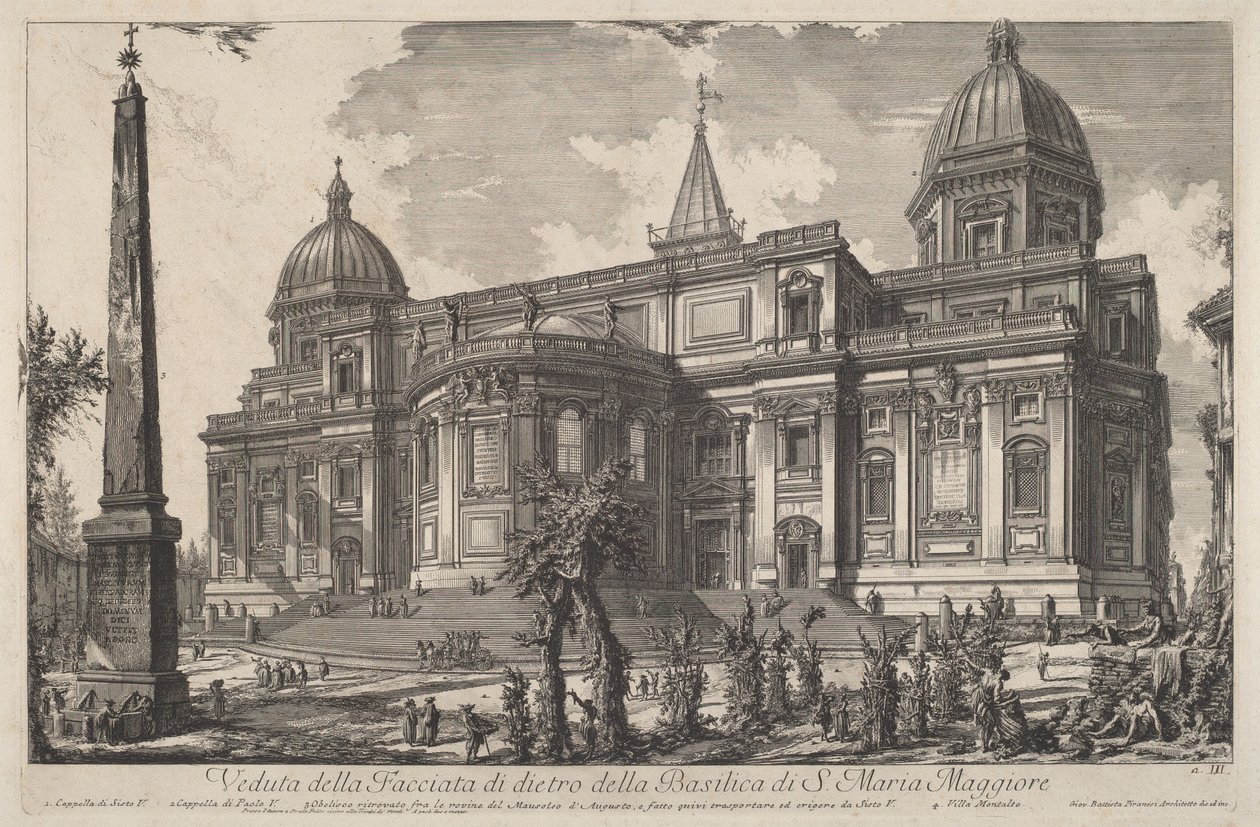 Udsigt over bagsiden af Basilica di Santa Maria Maggiore af Giovanni Battista Piranesi