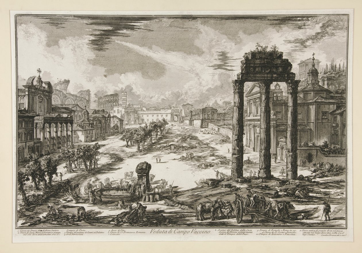 Udsigt over Campo Vaccino, fra Udsigt over Rom af Giovanni Battista Piranesi