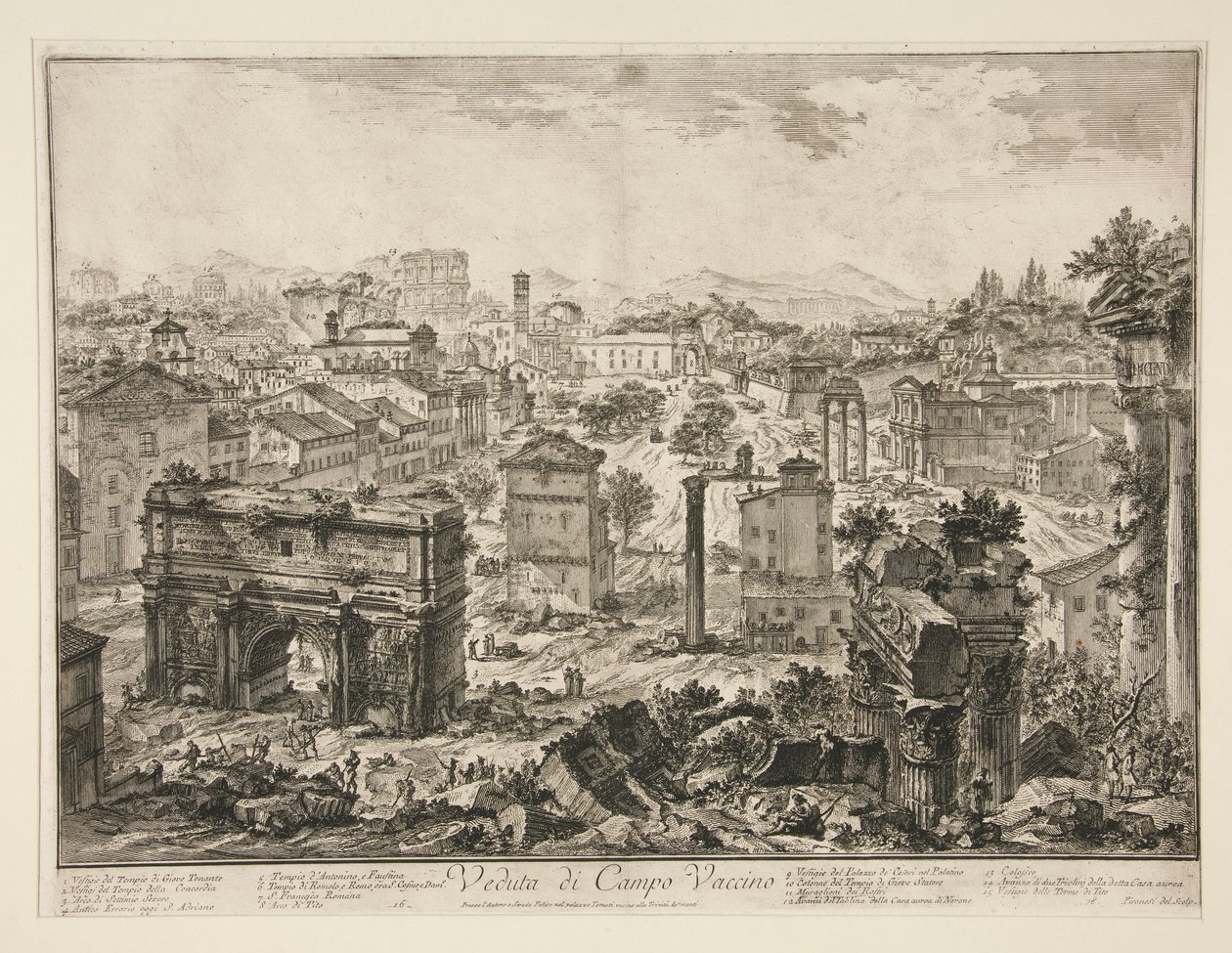 Udsigt over Campo Vaccino, fra Udsigt over Rom af Giovanni Battista Piranesi