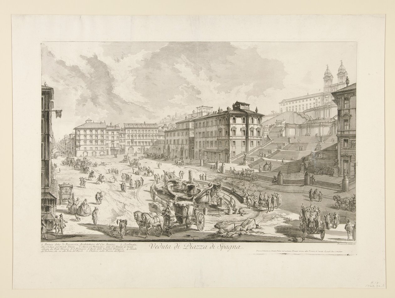 Udsigt over Piazza di Spagna, fra Udsigt over Rom af Giovanni Battista Piranesi