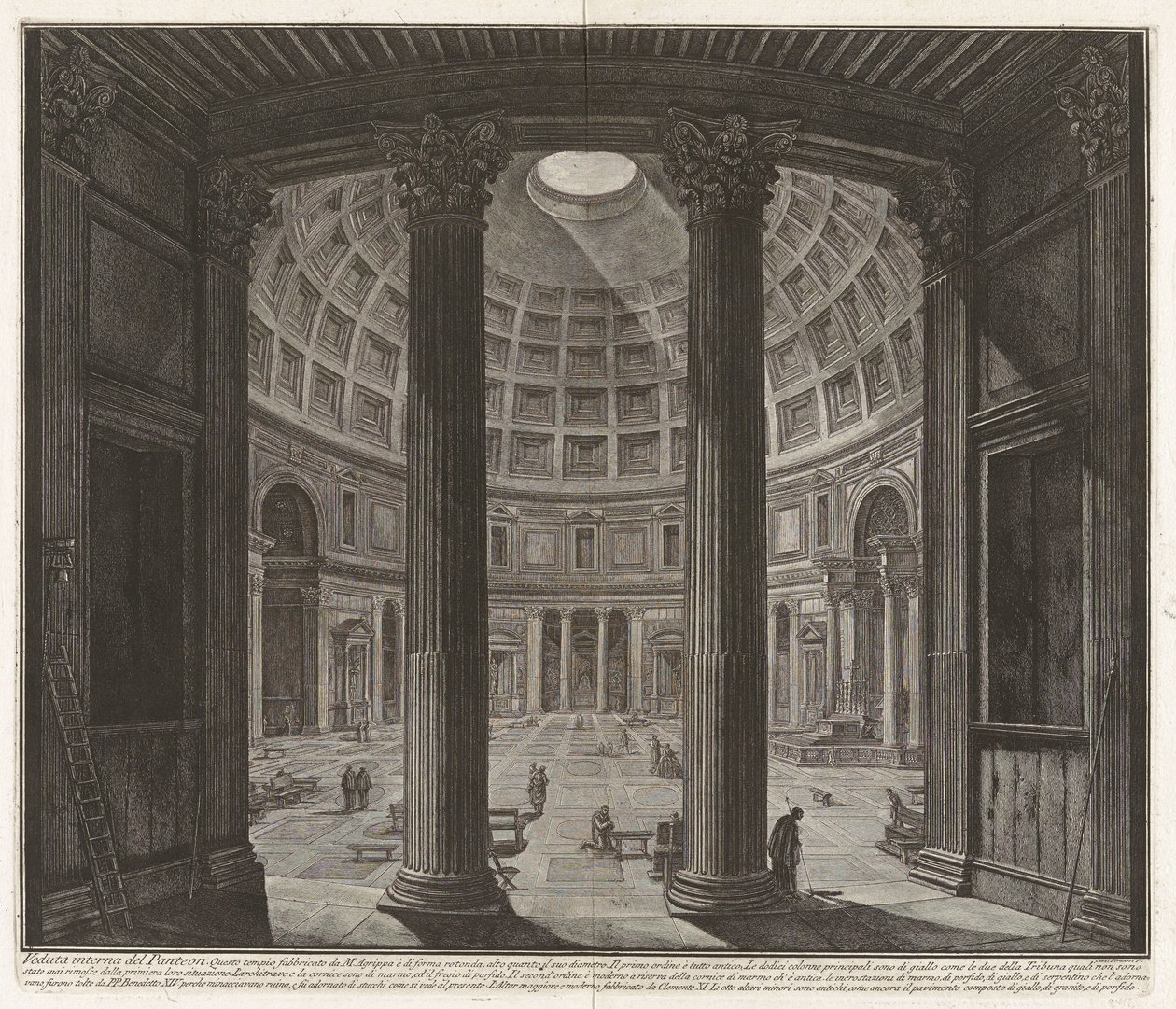 Indvendigt prospekt af Pantheon..., fra »Prospekter af Rom« af Giovanni Battista Piranesi