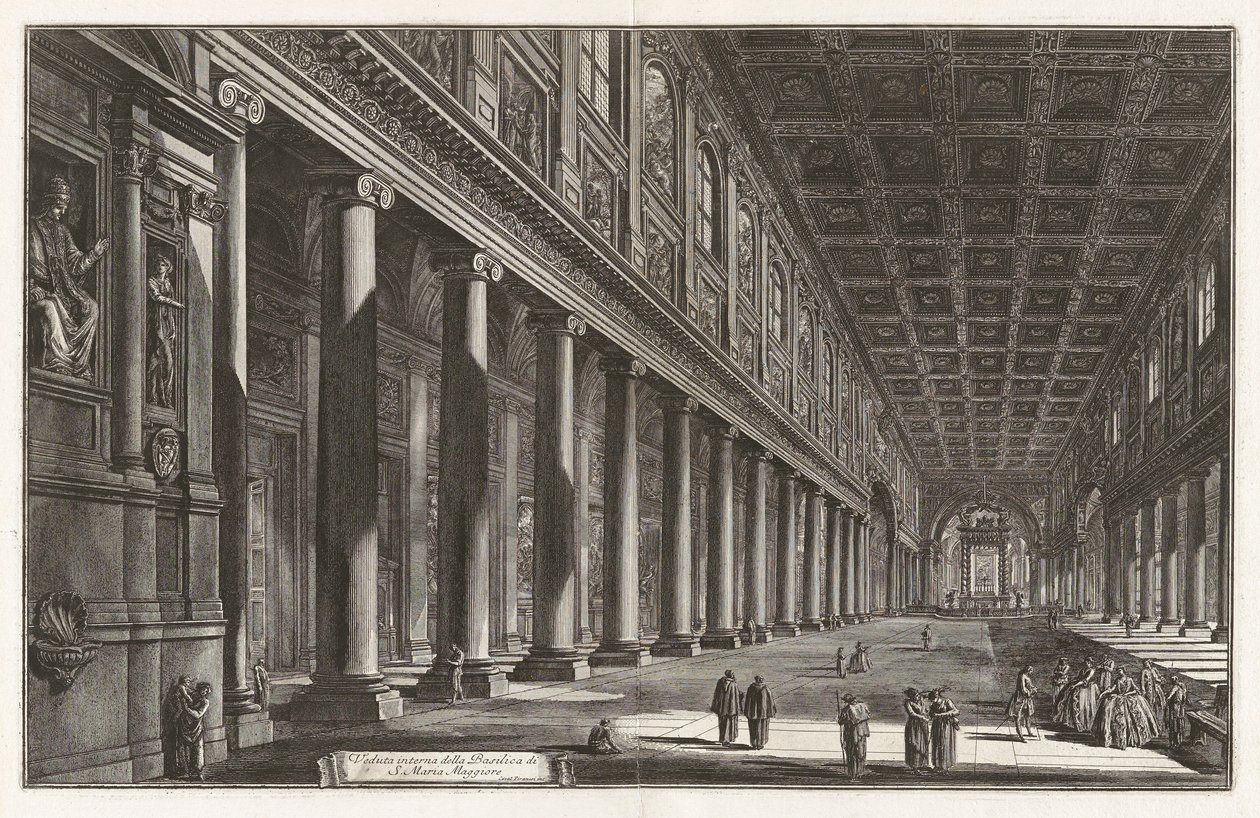 Indvendig udsigt over basilikaen Santa Maria Maggiore, fra Vedute di Roma (Udsigt over Rom) af Giovanni Battista Piranesi