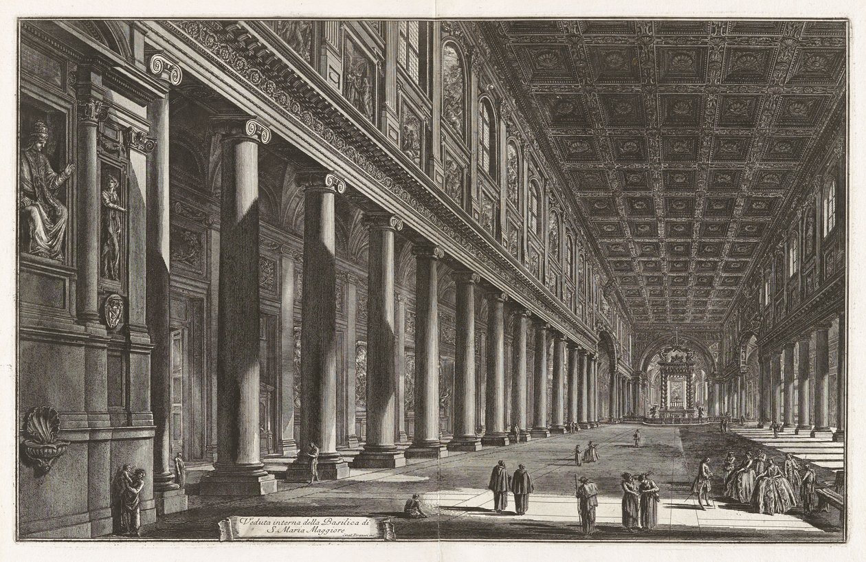Indre udsigt over basilikaen Santa Maria Maggiore, fra Vedute di Roma (Udsigter over Rom) af Giovanni Battista Piranesi