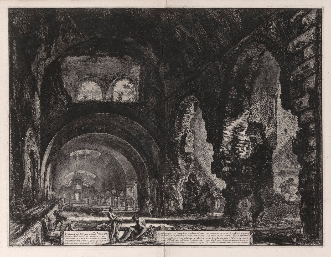 Indvendig udsigt over Villa of Maecenas af Giovanni Battista Piranesi