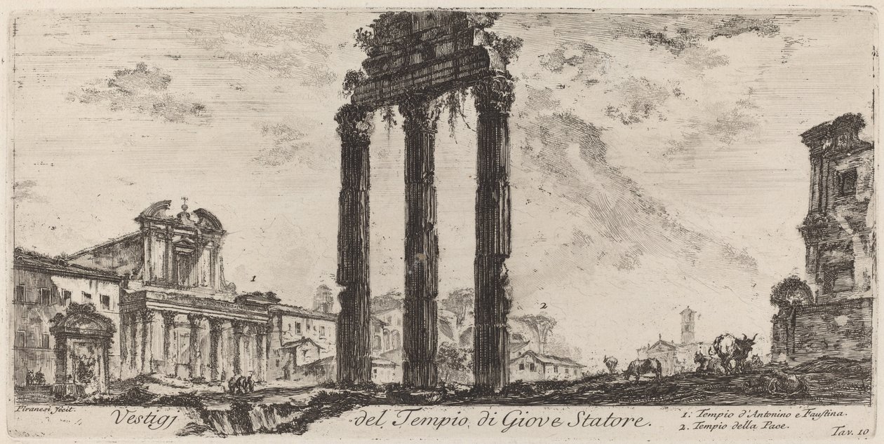 Skifte af Jupiter Stators tempel af Giovanni Battista Piranesi
