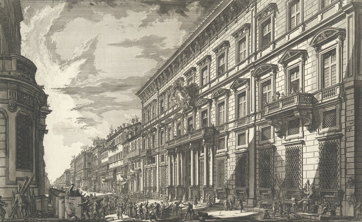 Udsigt langs Via del Corso af Palazzo dell