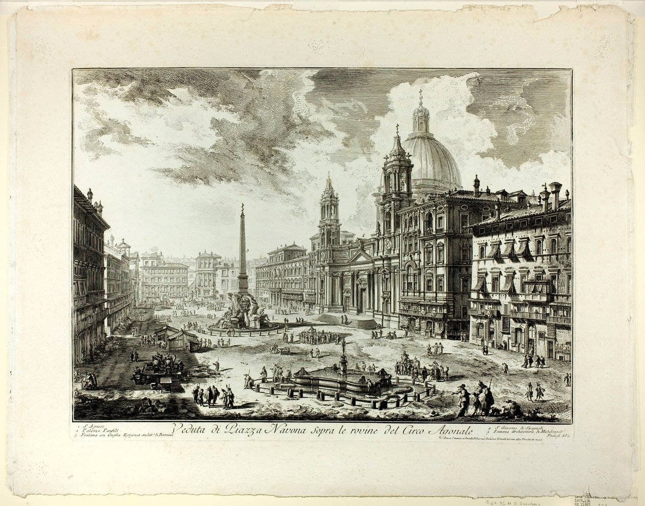Udsigt over Piazza Navona over ruinerne af Circus of Domitian, fra Udsigt over Rom af Giovanni Battista Piranesi