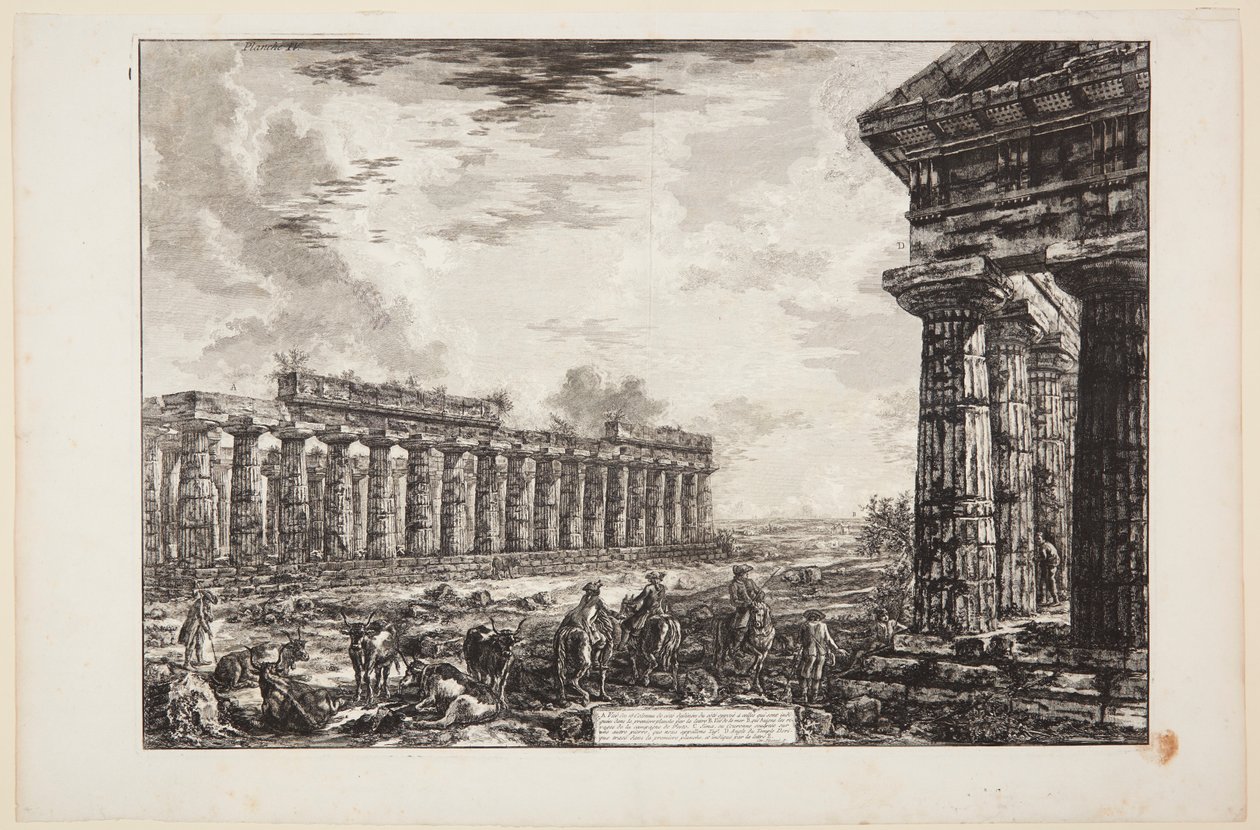 Udsigt over de 18 sidesøjler, tegnet fra den side, der er modsat den, som er vist på den første tavle [...] af Giovanni Battista Piranesi