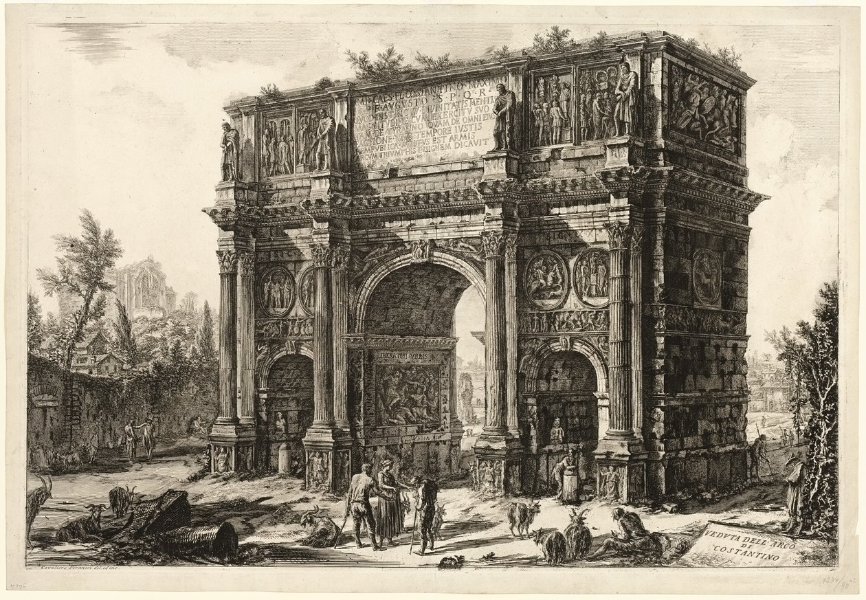 Udsigt over Konstantins bue, fra udsigt over Rom af Giovanni Battista Piranesi