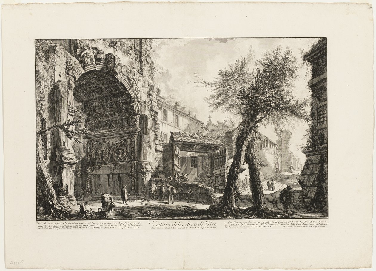 Udsigt over Titusbuen fra Vedute di Roma (Udsigt over Rom) af Giovanni Battista Piranesi