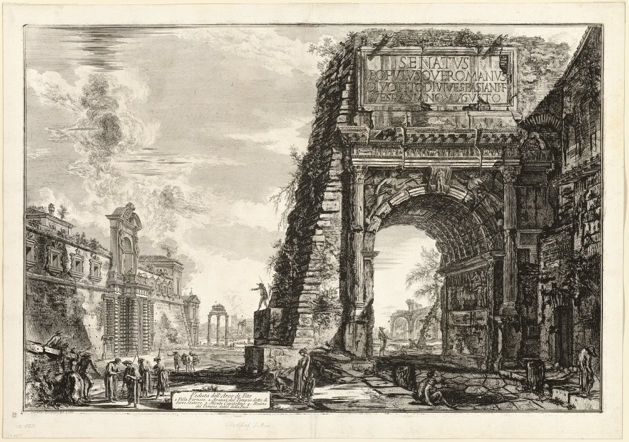 Udsigt over Titusbuen, fra Udsigt over Rom af Giovanni Battista Piranesi