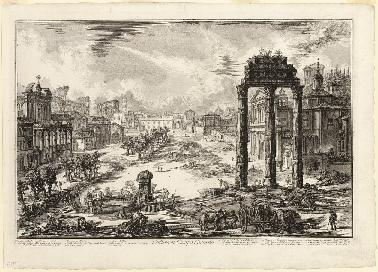 Udsigt over Campo Vaccino, fra Udsigt over Rom af Giovanni Battista Piranesi