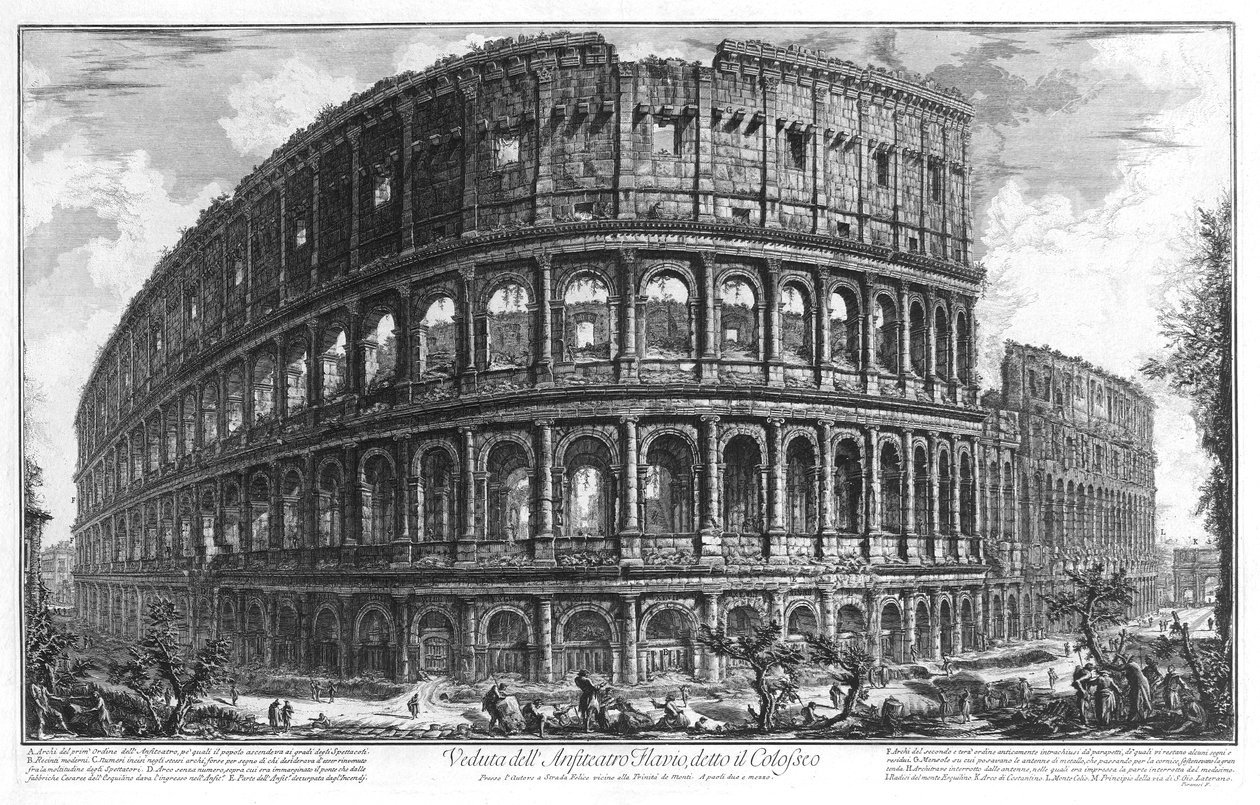 Udsigt over Colosseum i Rom af Piranesi af Giovanni Battista Piranesi