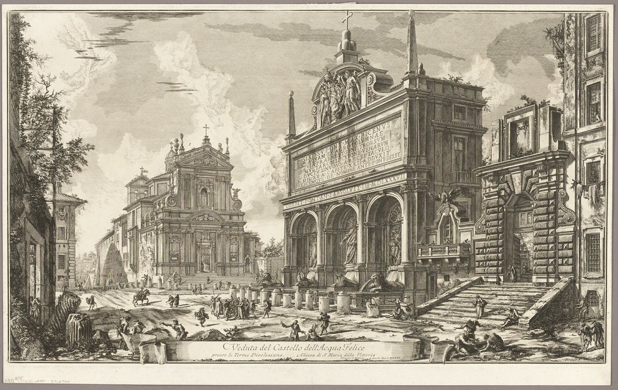 Udsigt over Fountainhead af Acqua Felice, fra Udsigt over Rom af Giovanni Battista Piranesi