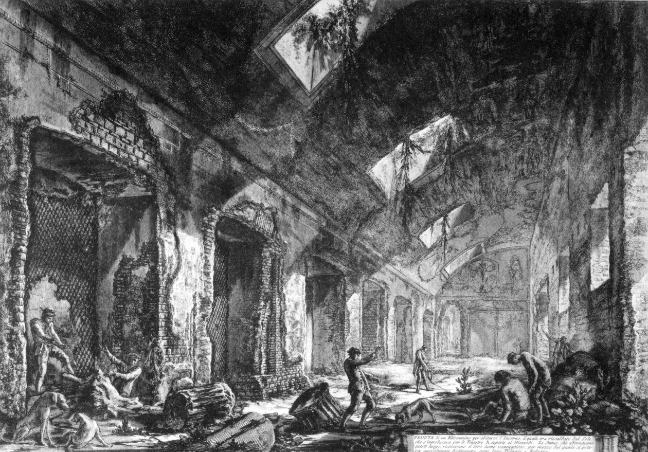 Udsigt over Heliocaminus ved Hadrians villa, Tivoli, fra 