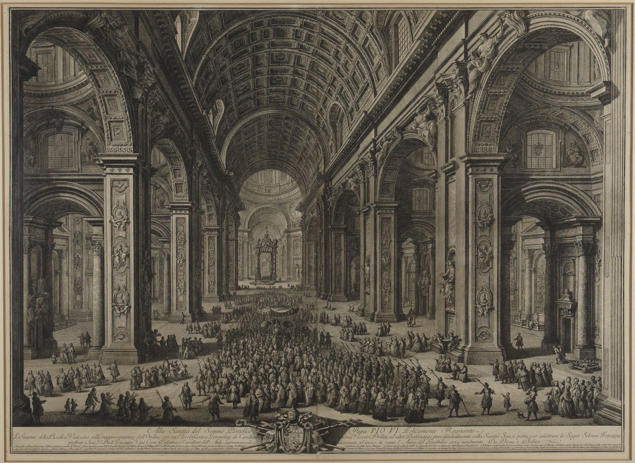 Udsigt over Peterskirkens indre af Giovanni Battista Piranesi